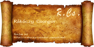 Rákóczy Csongor névjegykártya