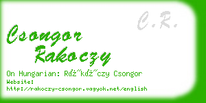 csongor rakoczy business card
